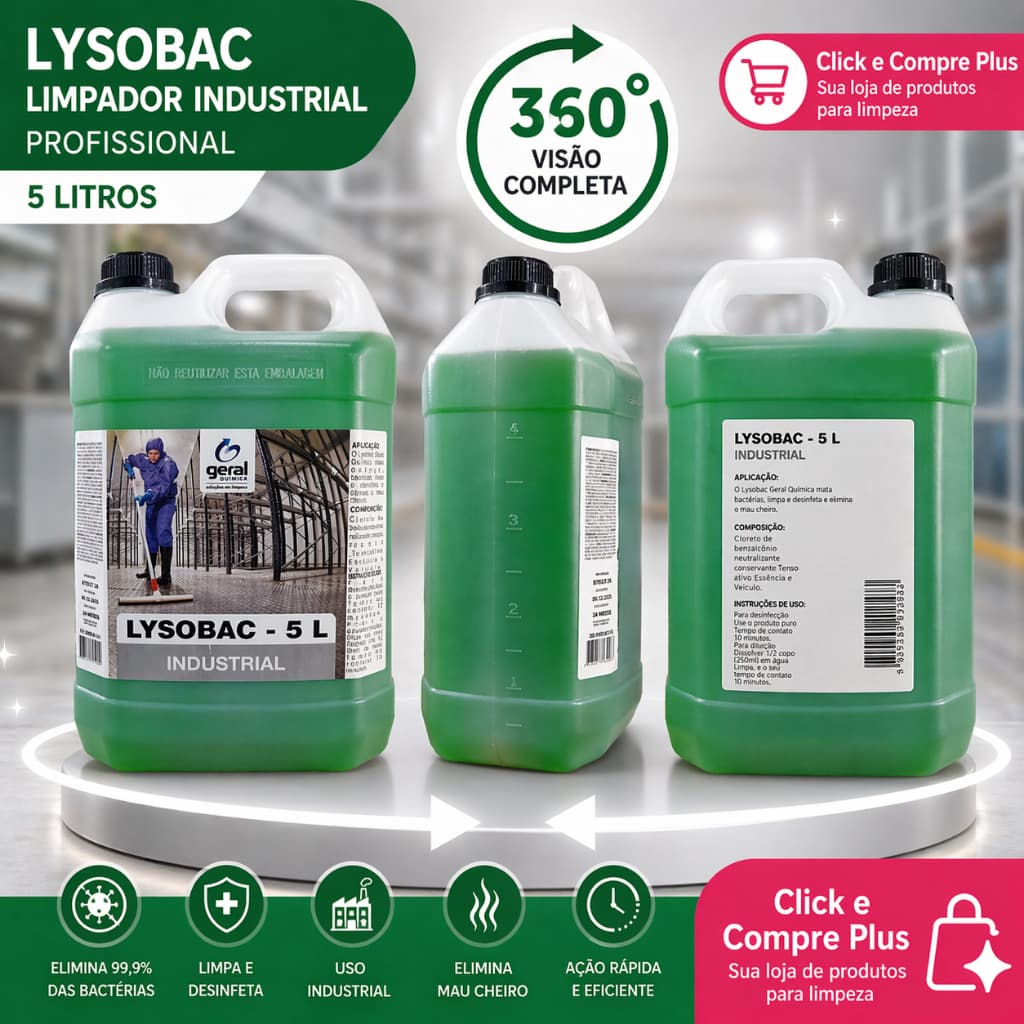 Desinfetante Industrial Lysobac 5L – Máxima Limpeza e Proteção!