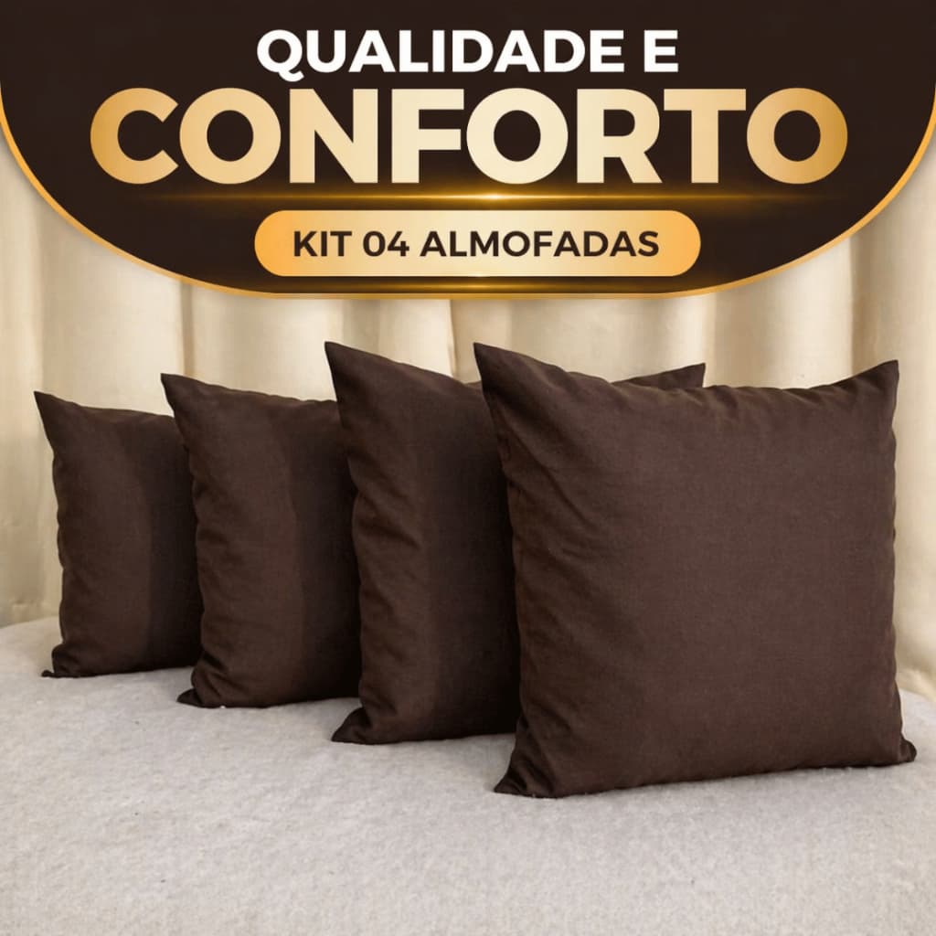 Kit 4 Almofadas Decorativas 50x50 Cheias Com Zíper Gorgurinho Macia Sala Sofá Cores Vivas Modernas