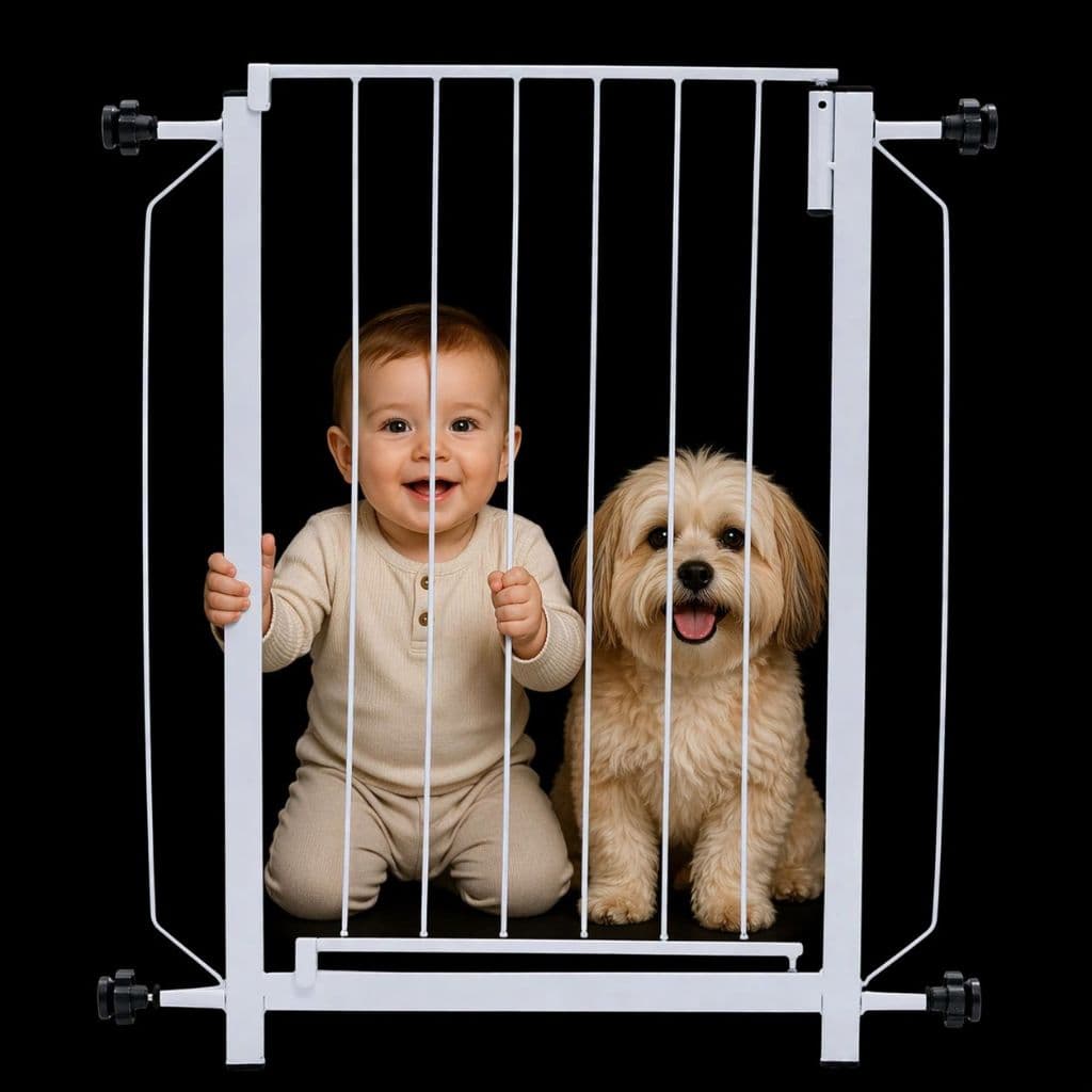 Portão de Segurança Ajustável | Grade Protetora para Cães e Crianças | Fácil Instalação Sem Furos 70cm