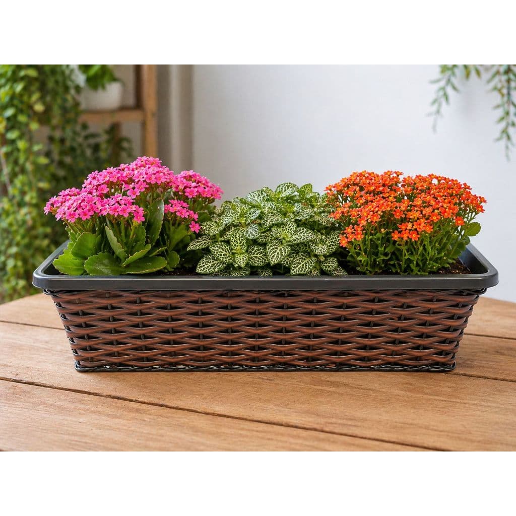 VASO FLOREIRA PRETA NOBRE PRODUTO MATO VERDE JARDINAGEM  50 CM