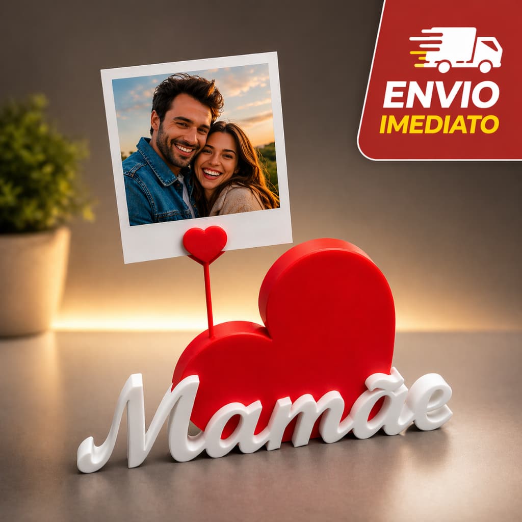 Porta Foto Dia das Mães Personalizado com Nome Mamãe ❤️ Suporte Decorativo Porta Retrato Presente Criativo