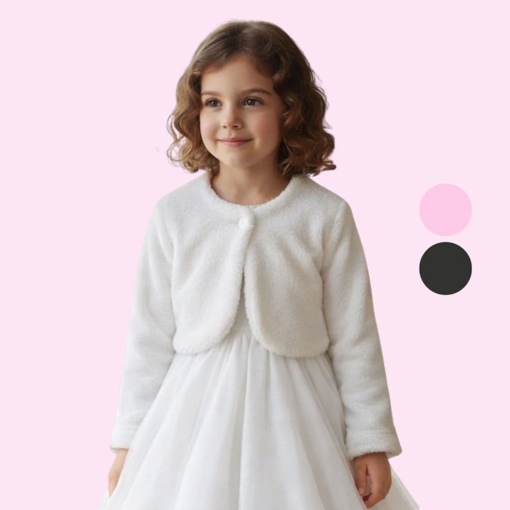 Casaquinho Bolero Infantil Menina Plush Inverno Aniversario Festa