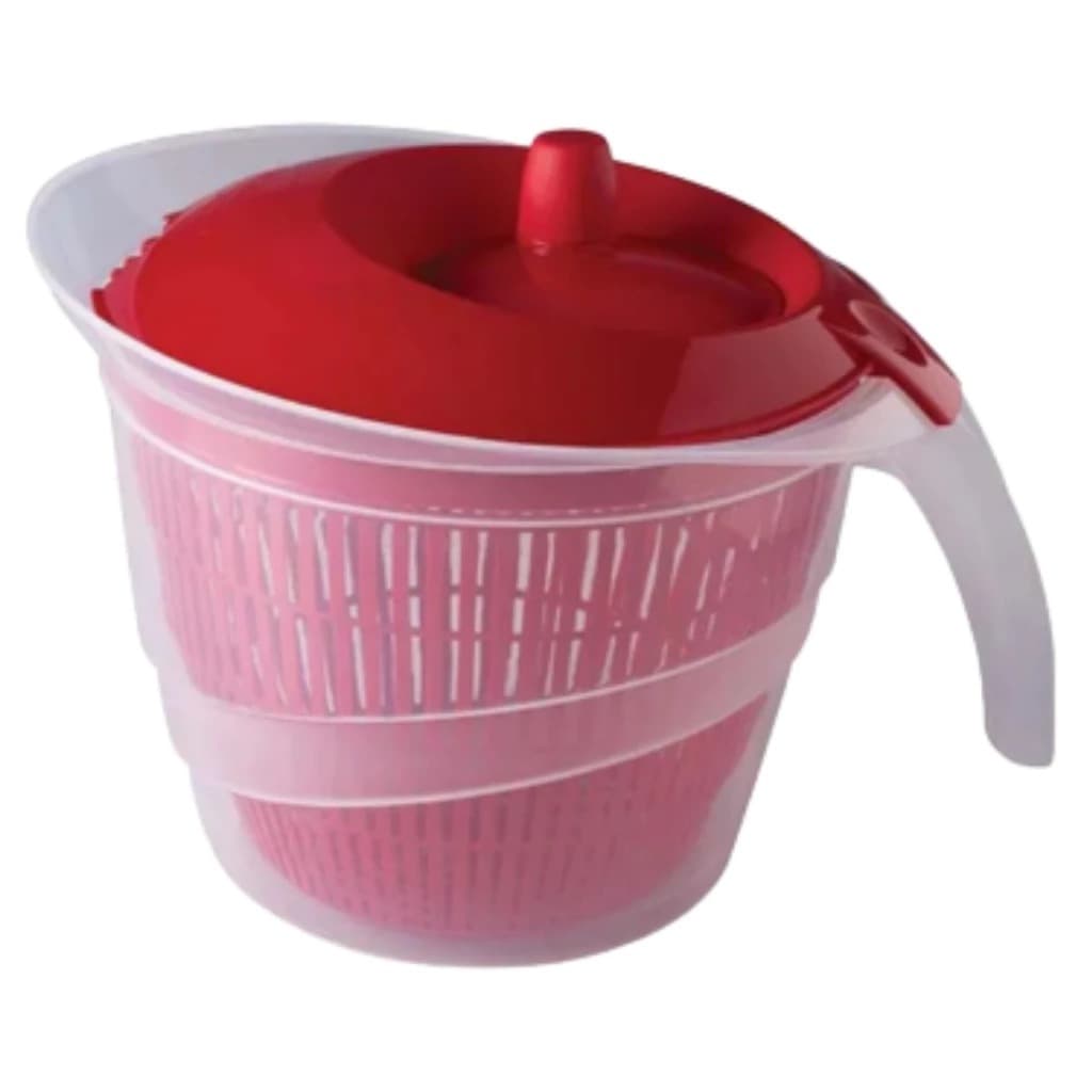 Secador de Salada Manual Vermelho 2.8L - Compacto e Fácil de Limpar-Plasútil