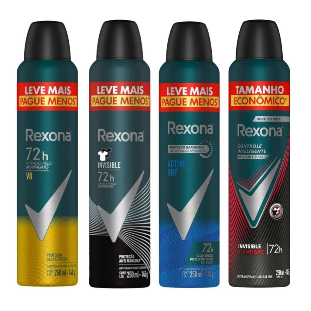 Desodorante Rexona Men Aerosol 250ml Leve Mais Pague Menos 72h Aromas Escolha o Seu