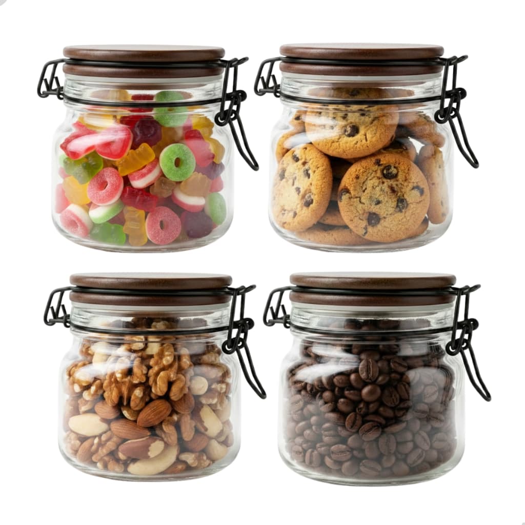 Pote Hermético De Vidro 600ml Com Tampa Velada Cozinha