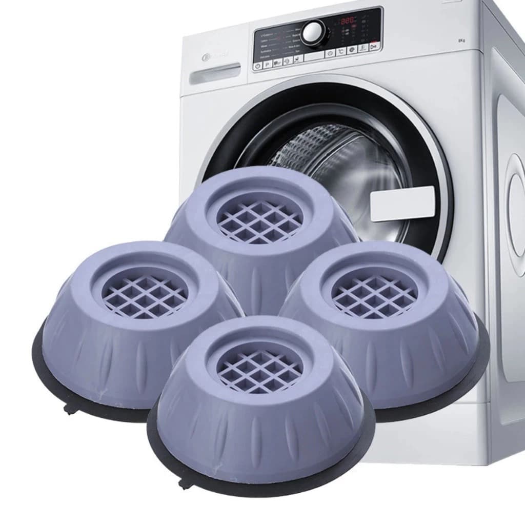 Kit 4 Pé  Máquina Lavar  Seca Secadora Frontal Nivelador cinza  4 Peças-javick