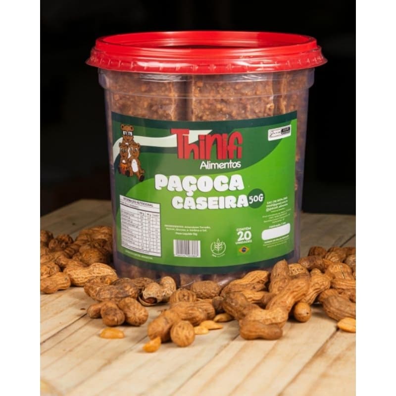 Doce de amendoim Paçoca Caseira 1kg  contém 20 tabletes de 50g cada embalados individualmente delicioso