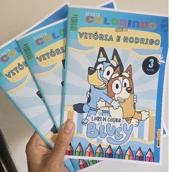 Kit Revistinha Livro de Colorir Infantil   Festa Lembrancinha Prenda PERSONALIZADO - DESENHO - BLUEY livrinho