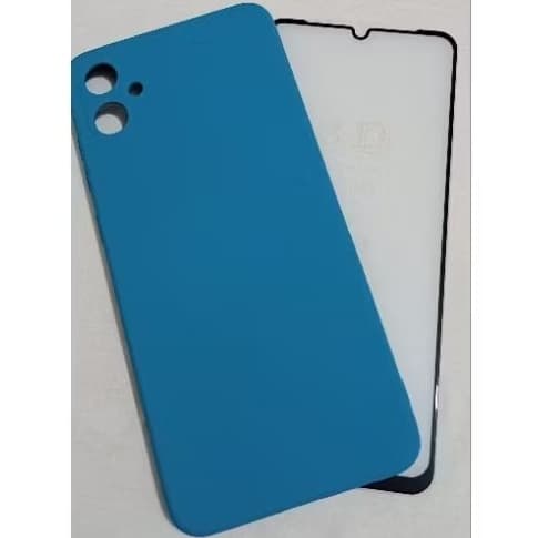 Kit Capinha de Silicone Samsung Galaxy A05 + Película de vidro temperado 3D.