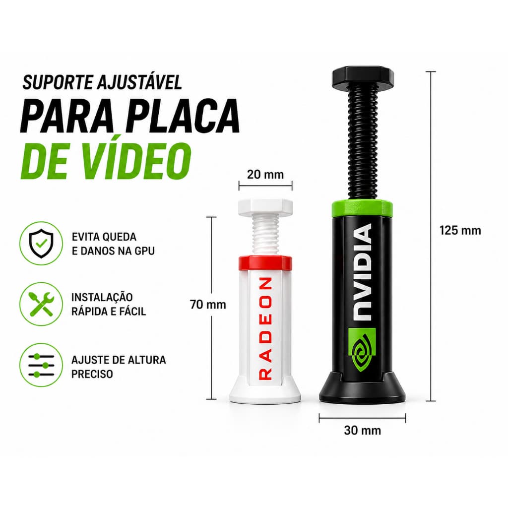Suporte Ajustável Vertical De Placa de Video PC GPU HD Multicor