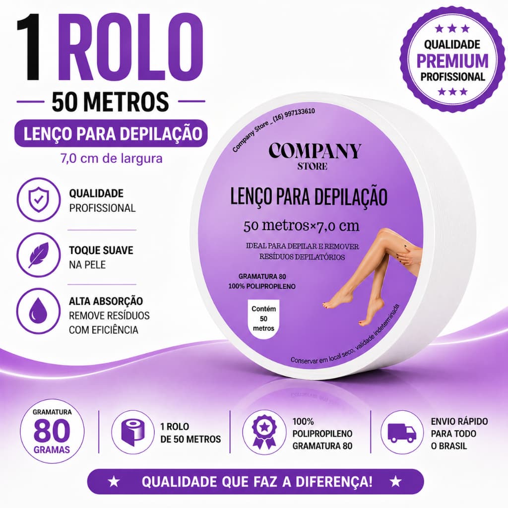Tnt Para Depilaçao, Papel Depilatorio Gramatura 80% 50 metros 7.0 centimetros d largura Envio Rapido