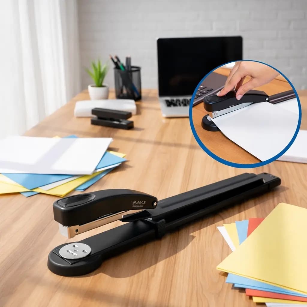 Grampeador Longo Alcance Profissional para A3 A4 Livreto + 2000 Grampos