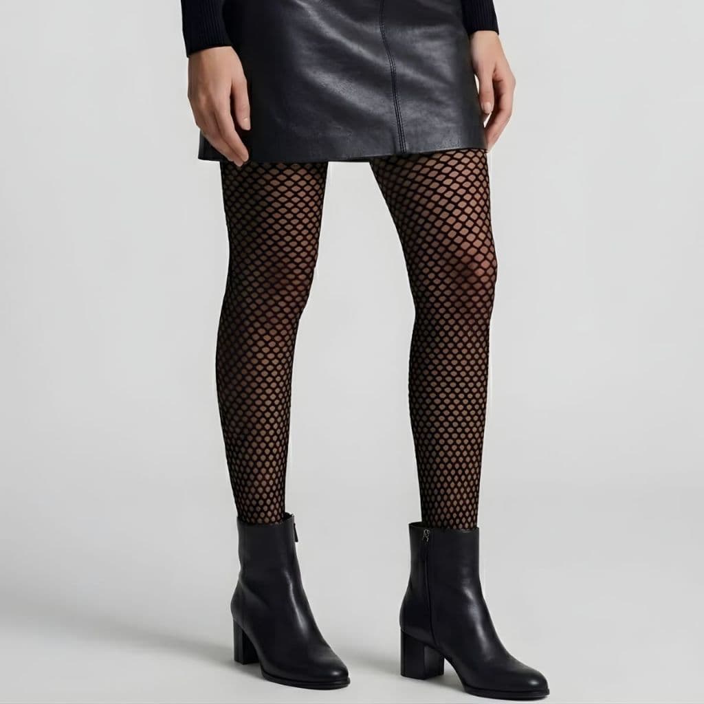 Meia Calça Arrastão Preto Trama Media Feminina Selene 9980