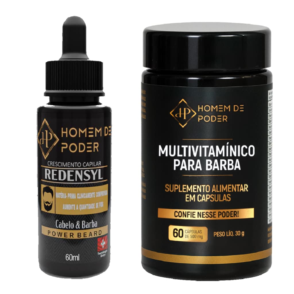 Kit Redensyl Original + Multivitamínico Homem de Poder Fios Mais Fortes e Cuidados