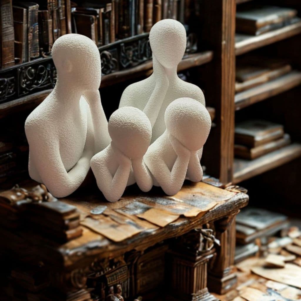 Bonecos em 3D pensadores em modernidade e intelecto, minimalista, Roze Arte 3D, para o quarto, Escritório etc