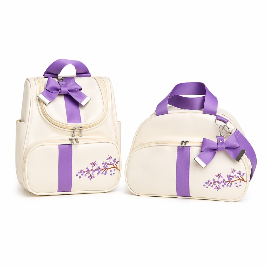 Kit Bolsa de Maternidade Luxo Corano Conjunto de 2 Peças Menina/Menino Térmica e Impermeável