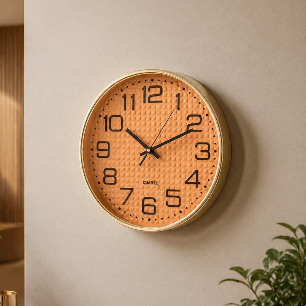 Relógio De Parede 30 cm Decorativo Silencioso Ponteiro Continuo Sala Cozinha / Re-093