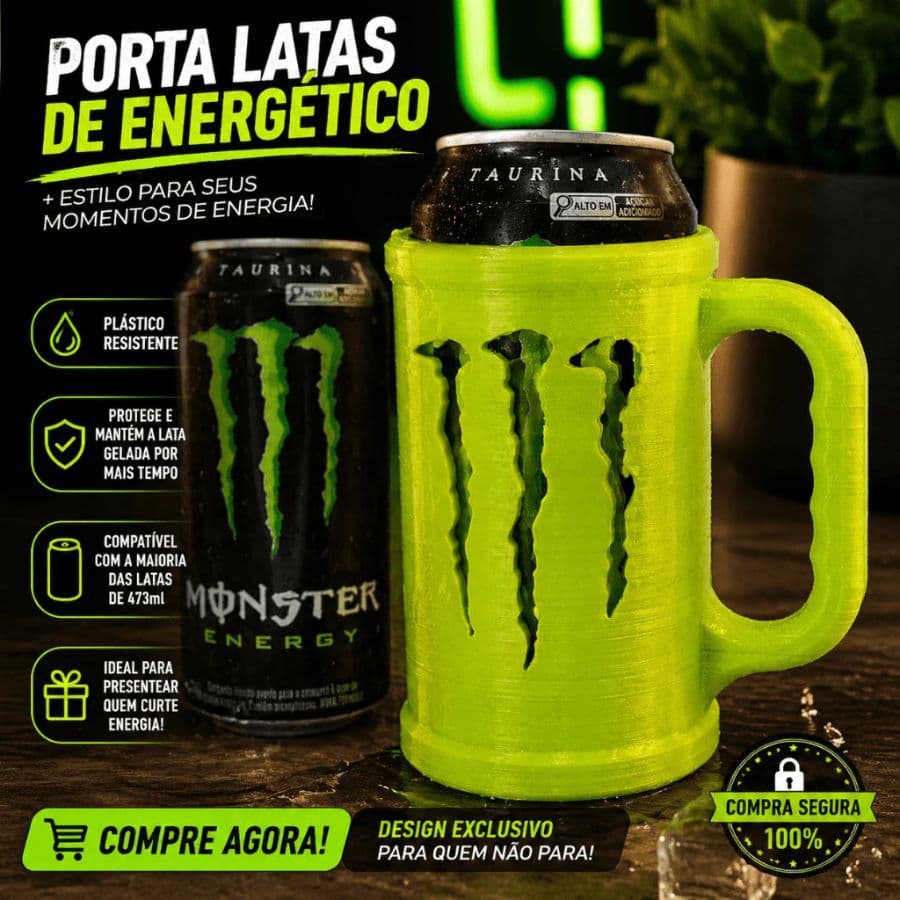 Porta Lata Monster 473ml Colecionável Novas Cores