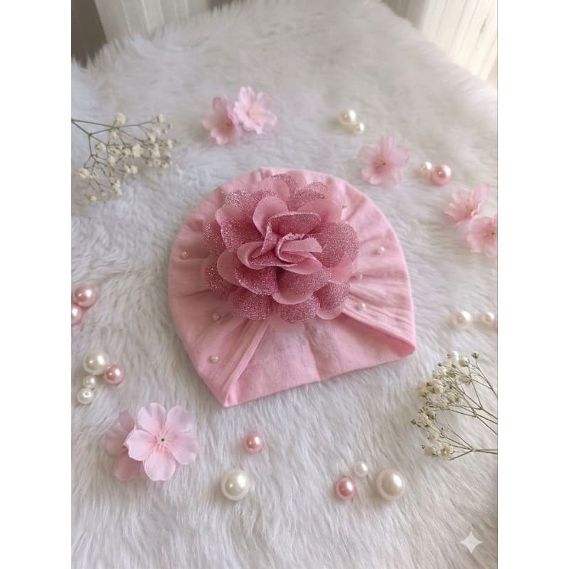 Turbante bebe flor luxo