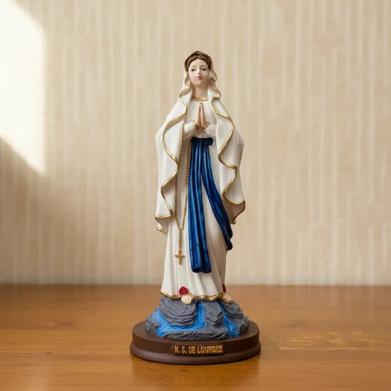Imagem Nossa Senhora De Lourdes 30cm Em Resina Decoração