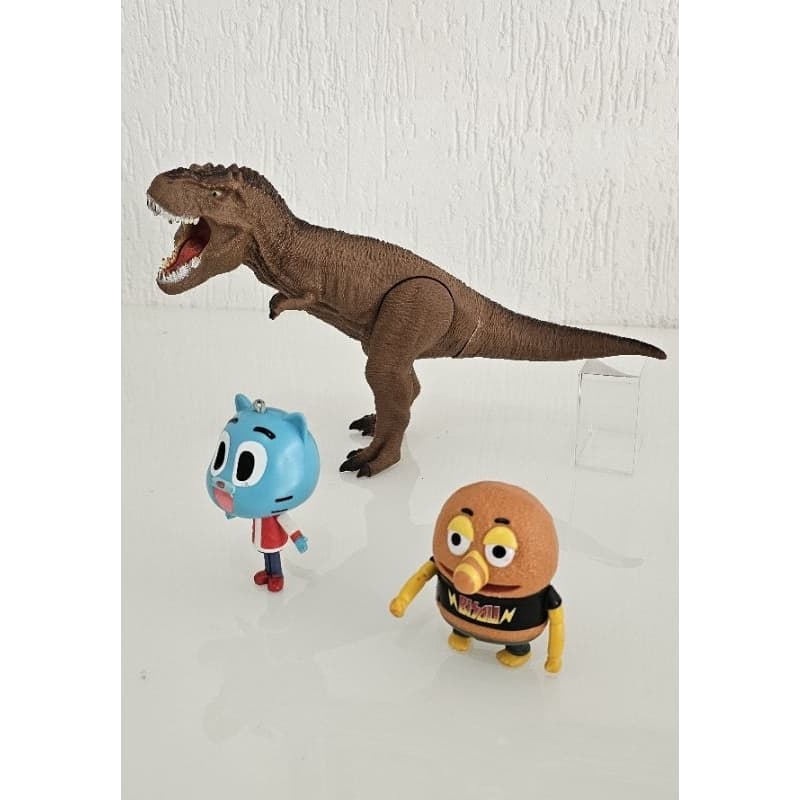 Kit 3 Bonecos O Incrível Mundo de Gumball: Gumball, Tina Rex e Idaho