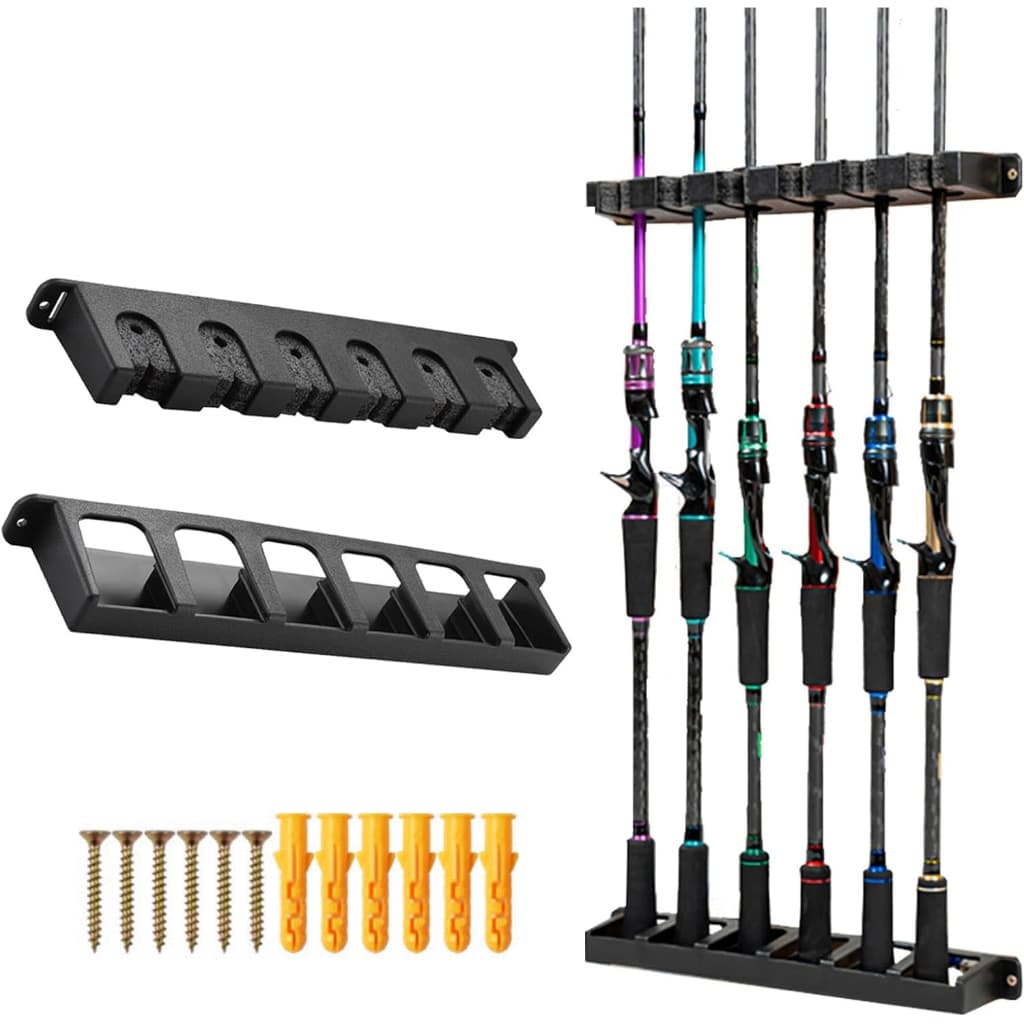 Suporte Vara Para Pesca Expositor De Parede 6 Varas
