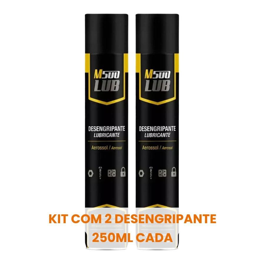 Kit Desengripante Spray M500 Lub - Lubrificante Multiuso Antiferrugem (Kit com 2 a 5 Unidades)