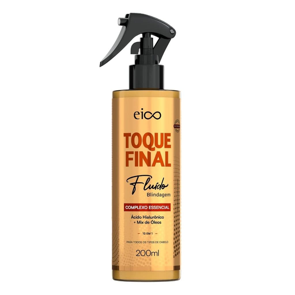 Eico Spray Fluído Leave-in Toque Final Blindagem 12 Em 1 Proteção Térmica Brilho Maciez Reparador Pontas Reduz Frizz