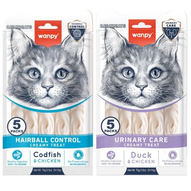 Kit 2 Pacotes Petisco Creamy Sachê Funcional Tratamento 70g com 5un cada para Gatos