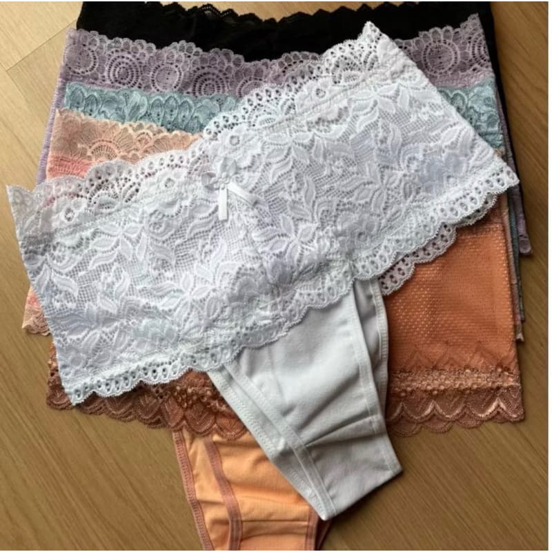 Kit 3 Calcinhas Cinta Modeladora Pós Parto e Cirúrgico Alta Pressão Renda Moda Intima Feminina