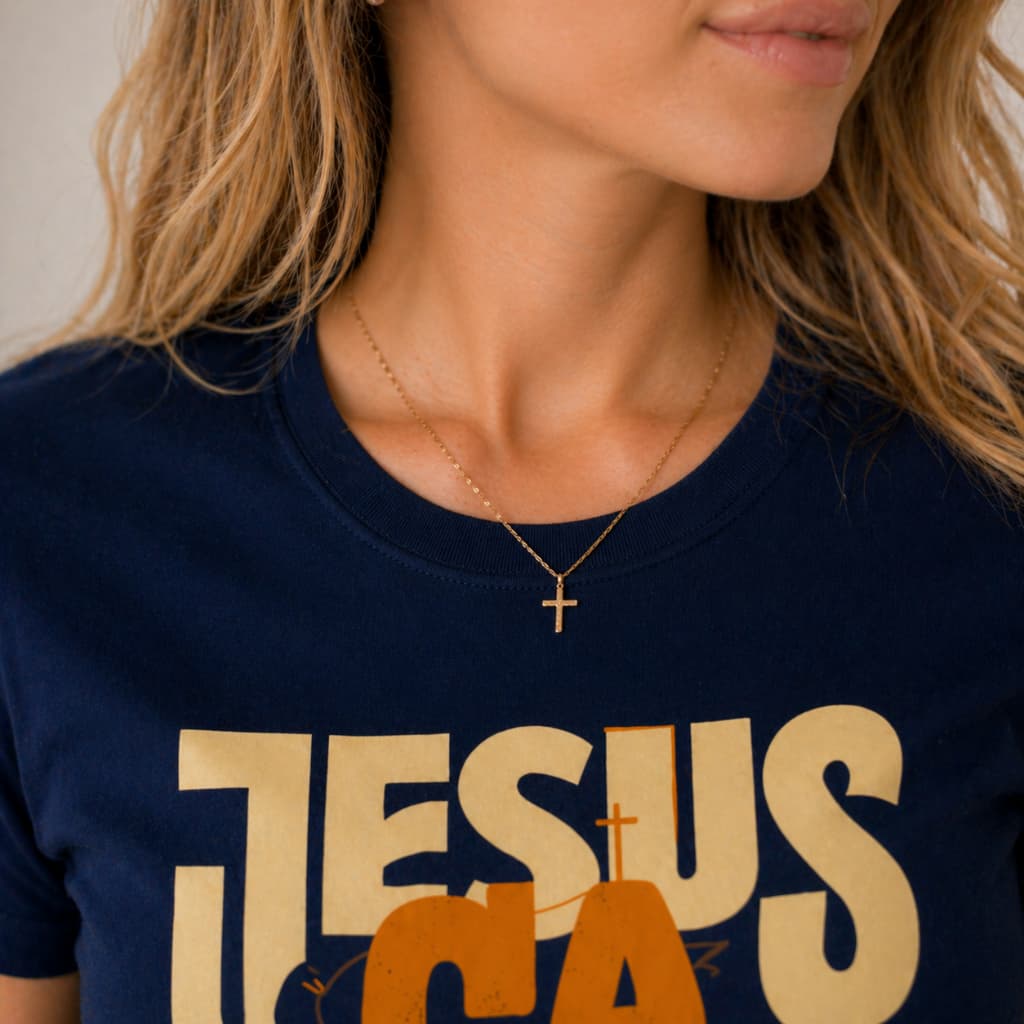 Camiseta Feminina Gospel Fé Jesus Caminho Verdade e Vida Premium