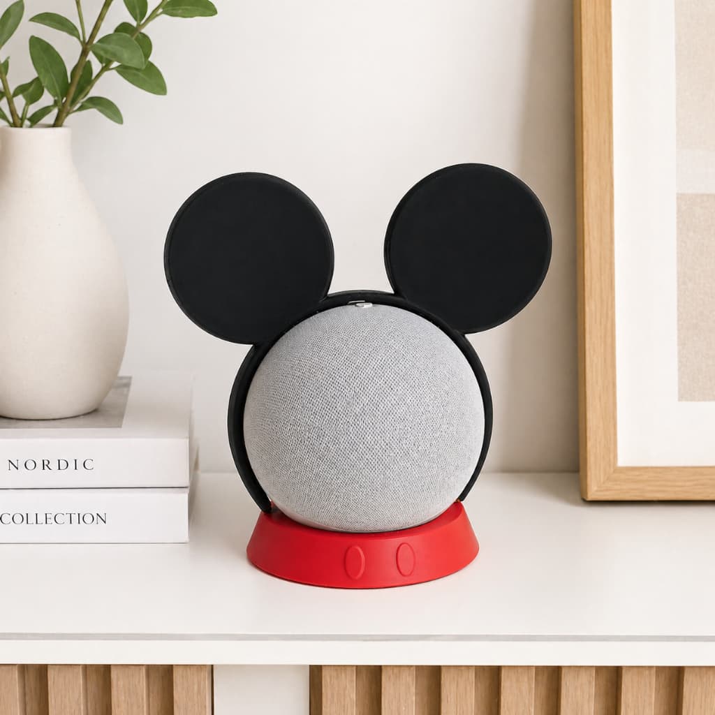 Suporte Mickey personagem para Alexa Echo Dot 4 e 5 Base Decorativa Estável sala quarto