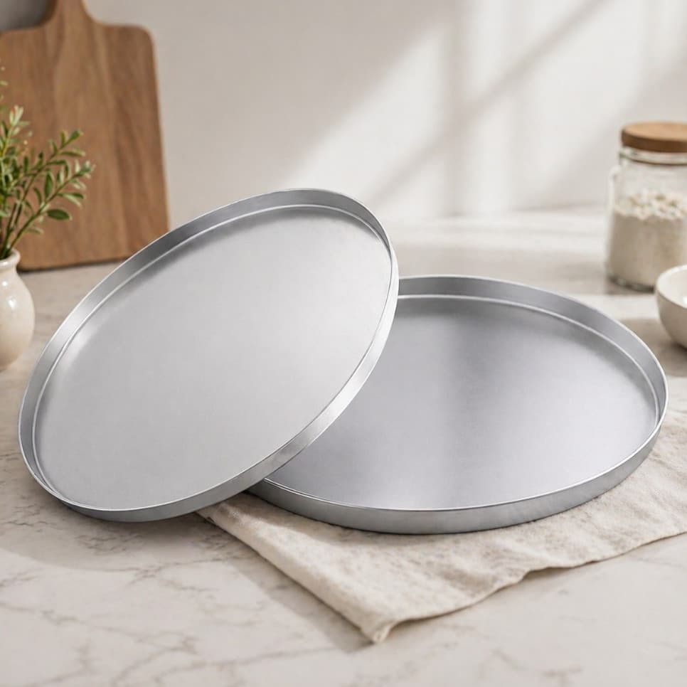 Kit 2 Bandeja de pizza 35cm tradicional Formas de pizza  Alumínios Simples para pizza forno cozinha