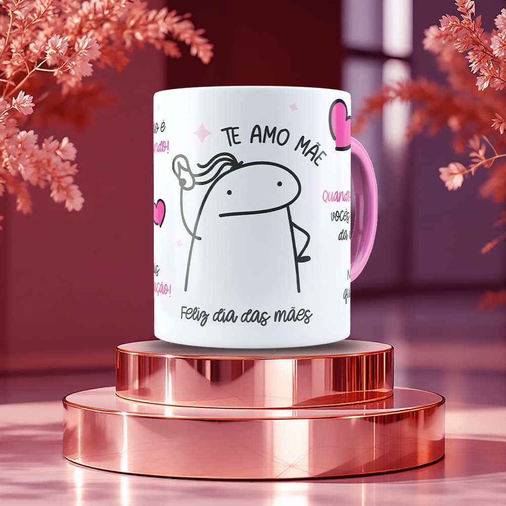 Caneca Flork Mãe 325ml Lilás | Presente Engraçado Dia das Mães