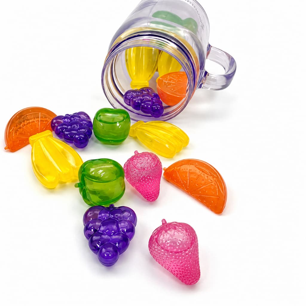 Cubos de Gelo Reutilizável 8 Unidades de Frutas Colorido Para Bebidas