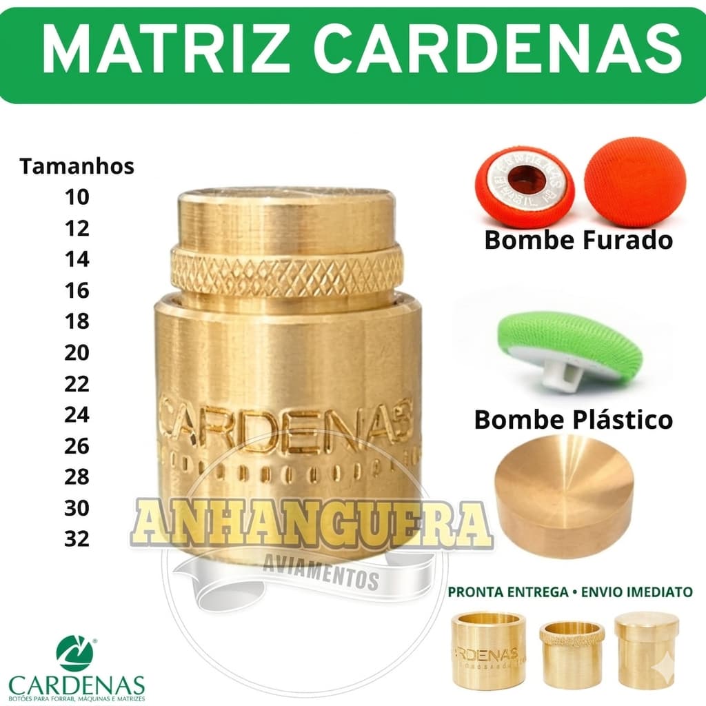 Matriz Cardenas BOMBE 10,12,14,16,18,20,22,24,26,28,30,32