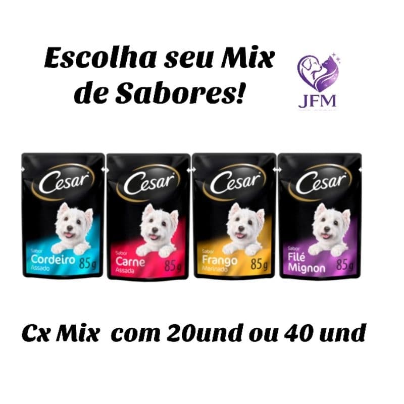 CESAR SACHE Cães Adultos 85gr KIT 20 ou 40 und