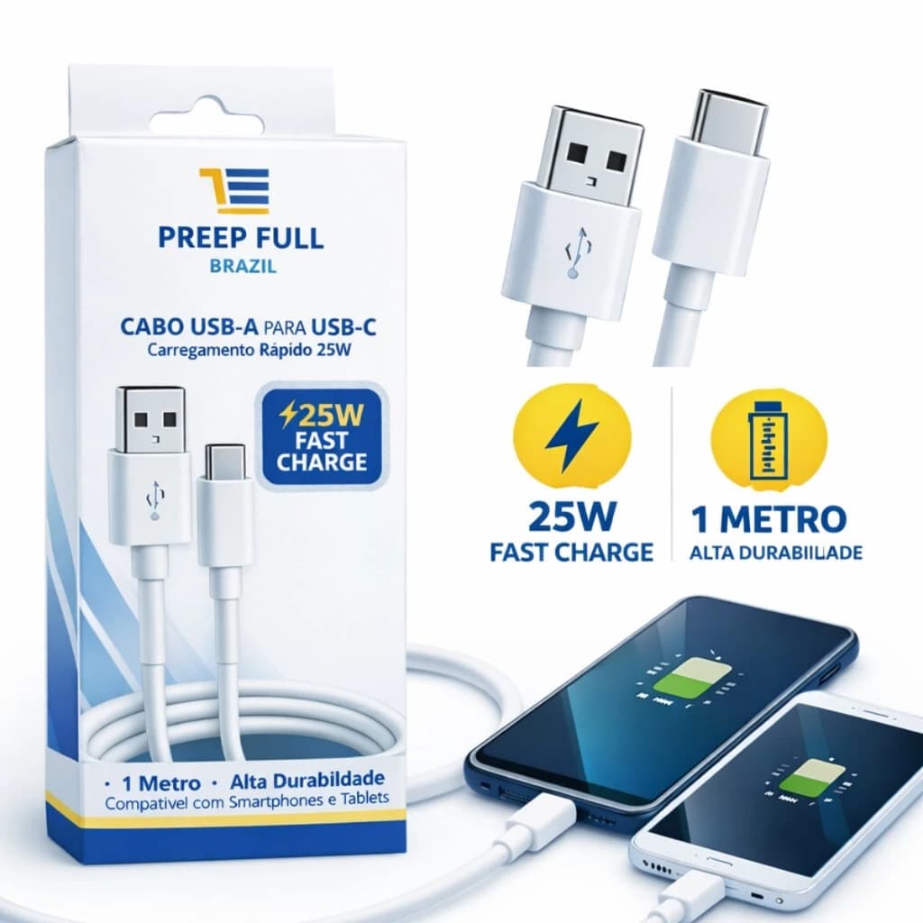 Cabo USB para Tipo C Turbo 25w a'gold (Escolha a Cor)