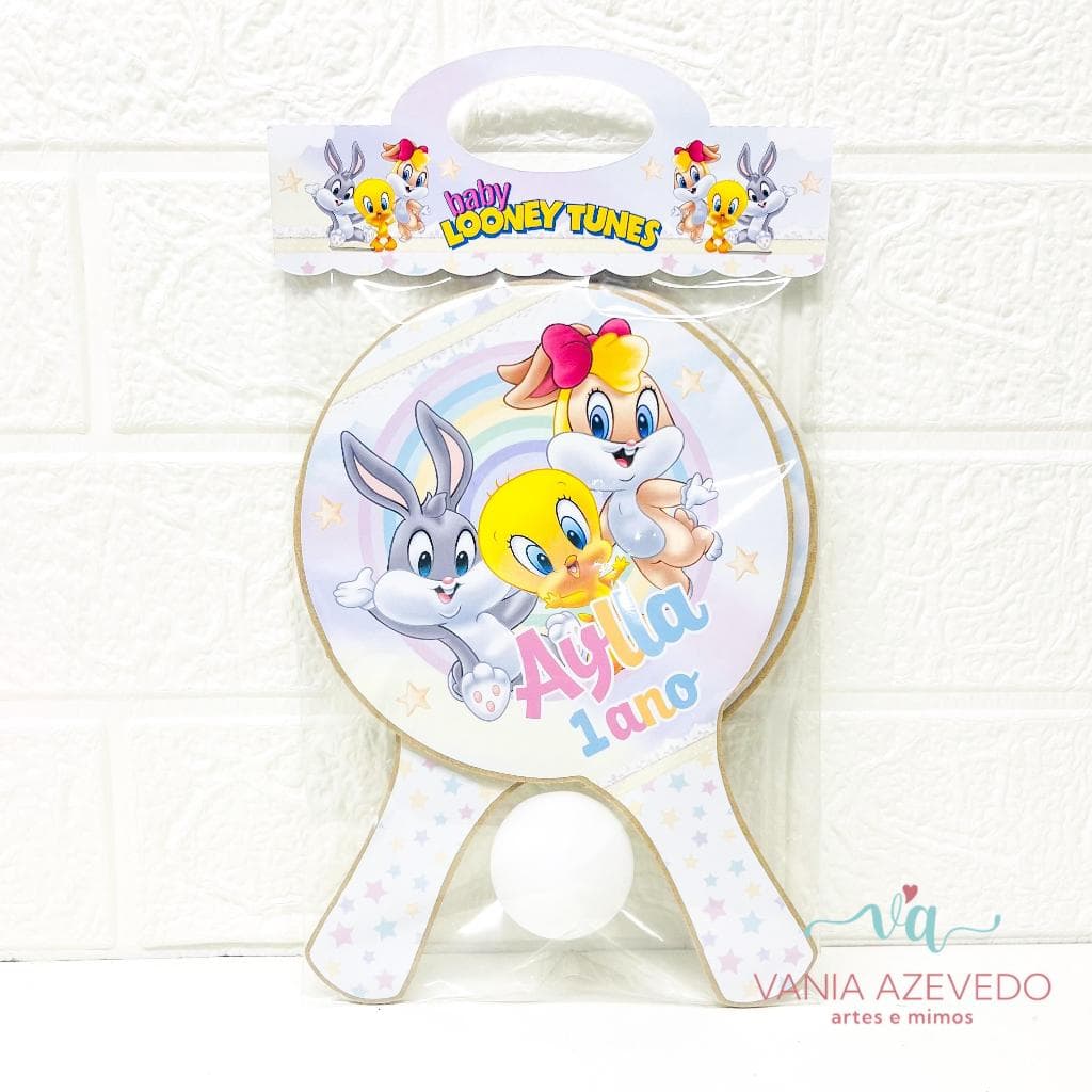 Raquete Ping Pong Personalizada Baby Lonney Tunes Personalizados I Lembrancinhas I Raquete (TODOS OS TEMAS)