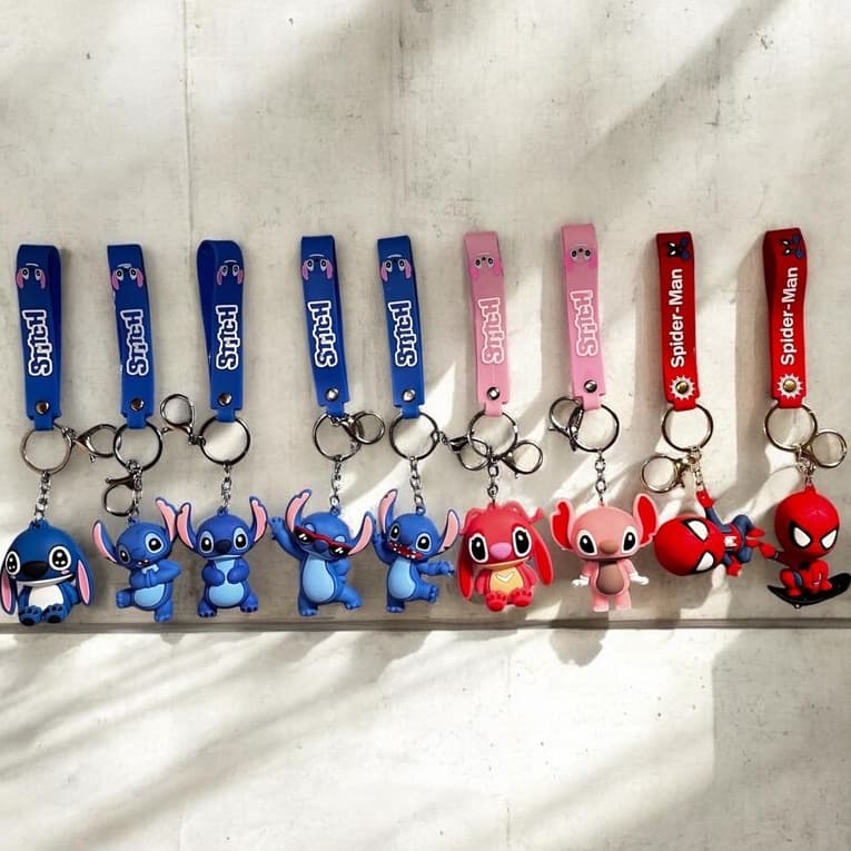 Chaveiro Personagem Fofo Emborrachado Infantil Boneco Decorativo Mochila Bolsa Várias Opções