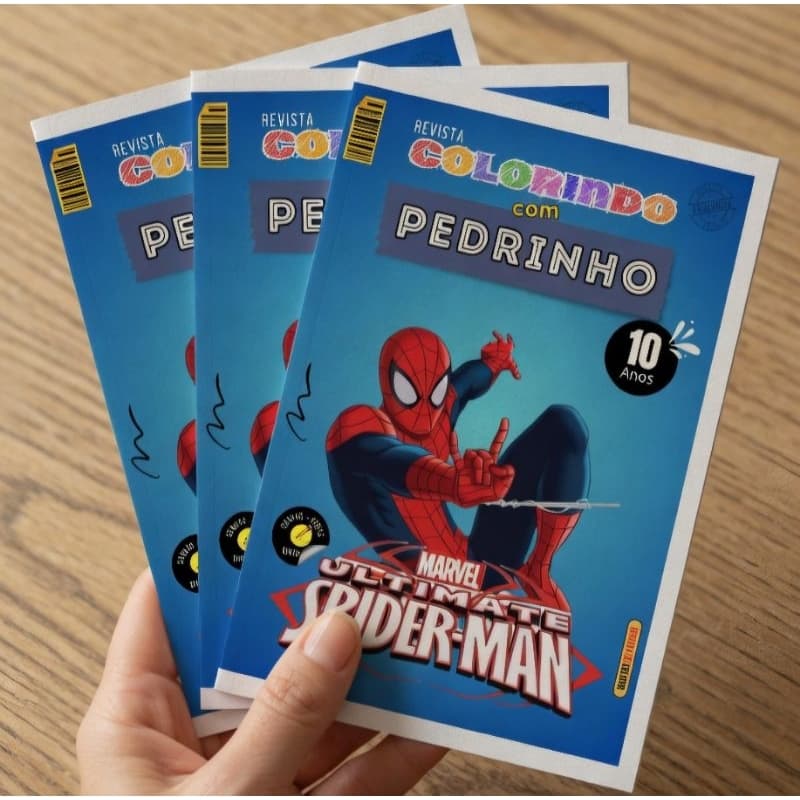 Kit Revistinha Livro de Colorir Infantil   Festa Lembrancinha Prenda PERSONALIZADO - DESENHO - HOMEM ARANHA livrinho