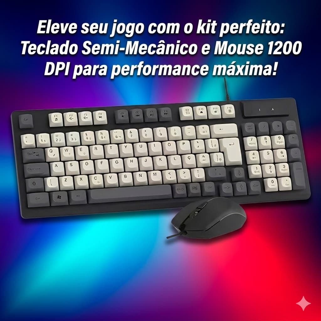 Kit Gamer Teclado Semi-Mecânico e Mouse 1200 DPI Altomex AL-9510
