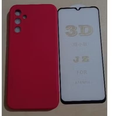 Kit Capinha de Silicone Samsung Galaxy A14 + Película de Vidro Temperado 3D.
