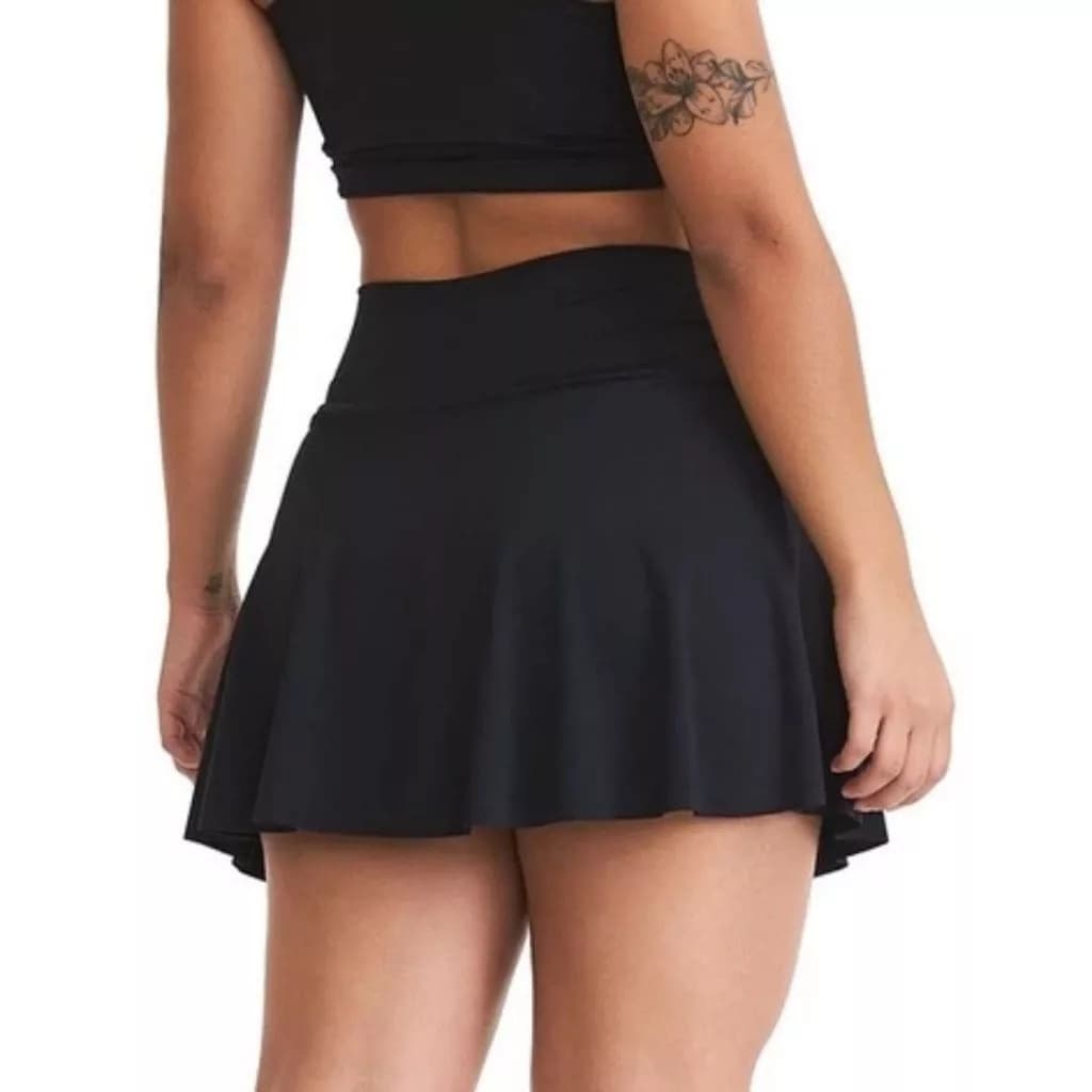 Saia Shorts Fitness Feminino Com Short Interno / Suplex Cintura Alta