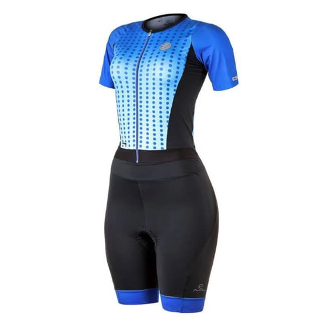 Macaquinho Ciclismo Mauro Ribeiro Spheric Azul Feminino