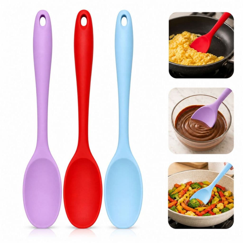 Espátula Silicone Cozinha Resistente ao Calor Antiaderente Não Risca Panelas  Pão Duro