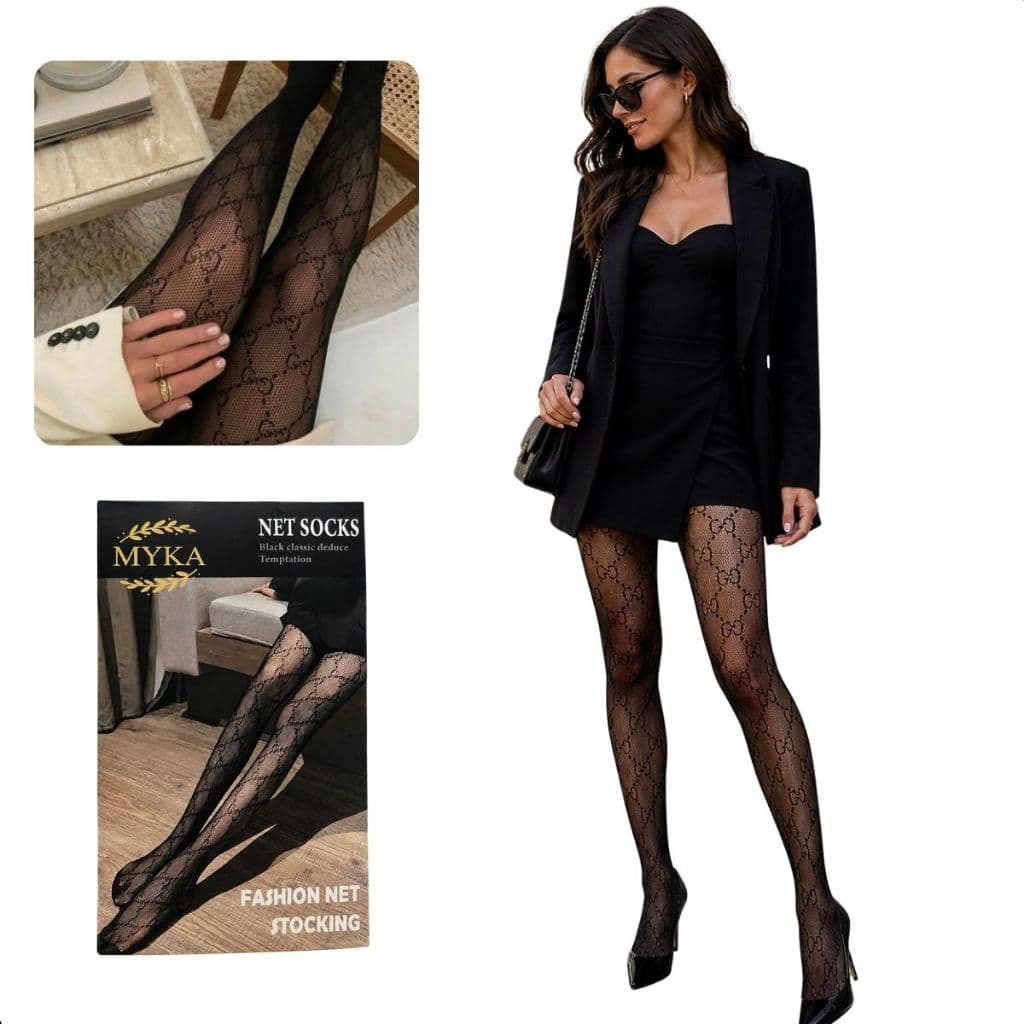 Meia Calça Arrastão Trabalhada na Grife Lançamento Feminino da Moda