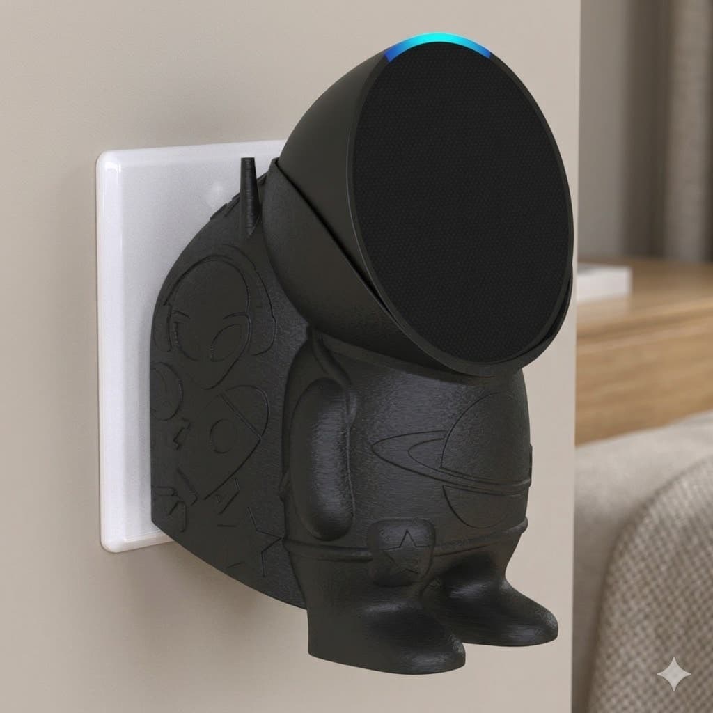 Suporte De Tomada Parede Astronauta Alexa Echo Pop
