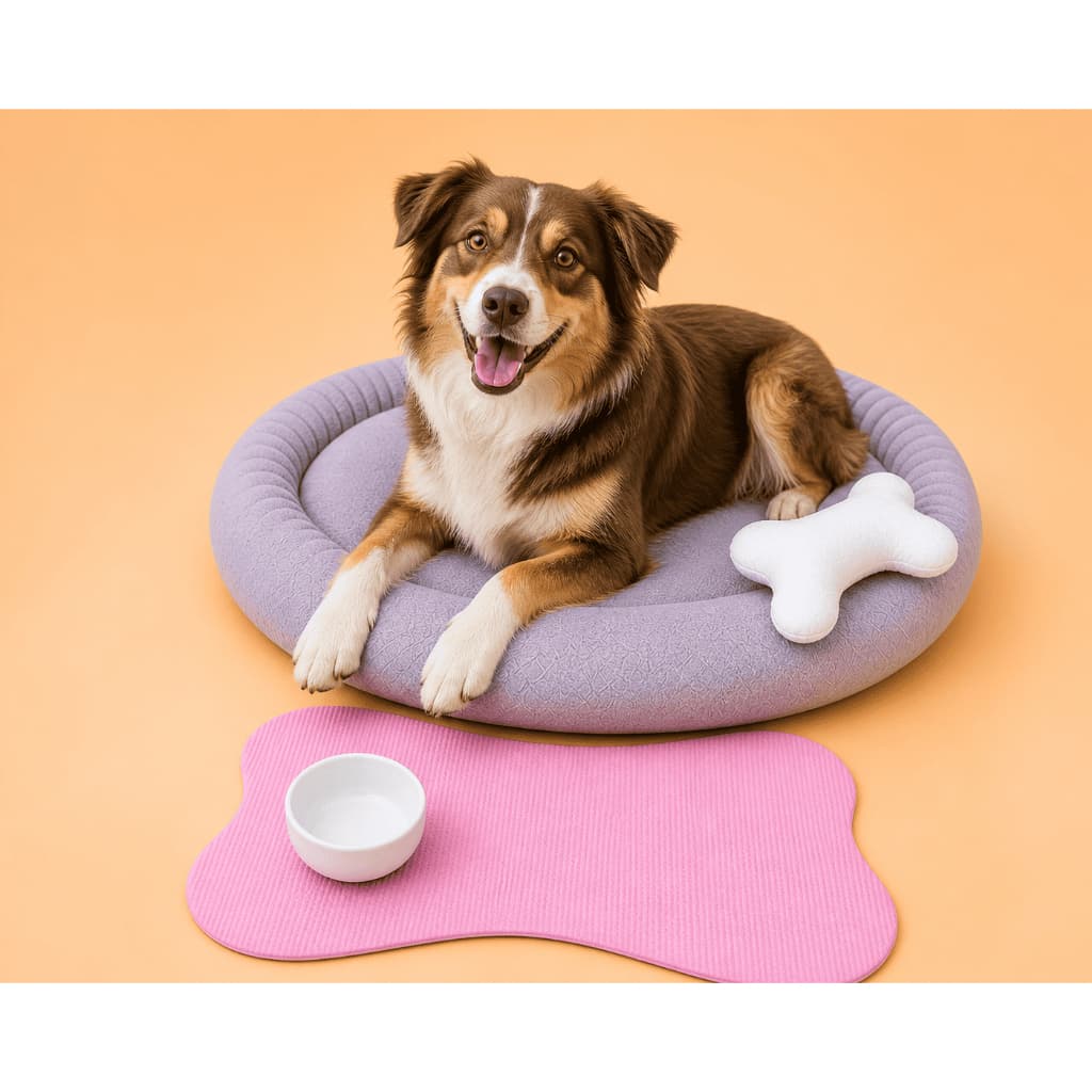 Caminha Ninho Nuvem Pet Para Cachorros de Porte Médio Cama Pet Tamanho M 60cm + Tapete + Almofadinha de osso - 02 Peças