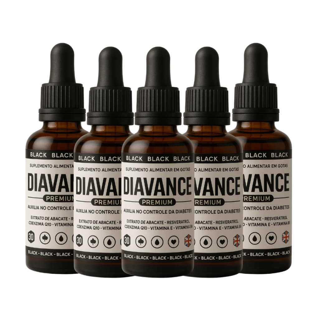 Kit 5 Frascos Diavance Premium Original – Equilíbrio do Açúcar no Sangue | 100% Natural + NF
